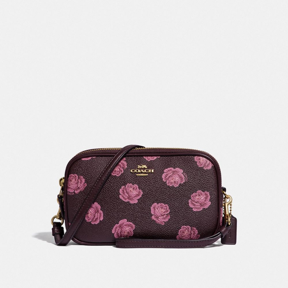 coach rose print crossbody