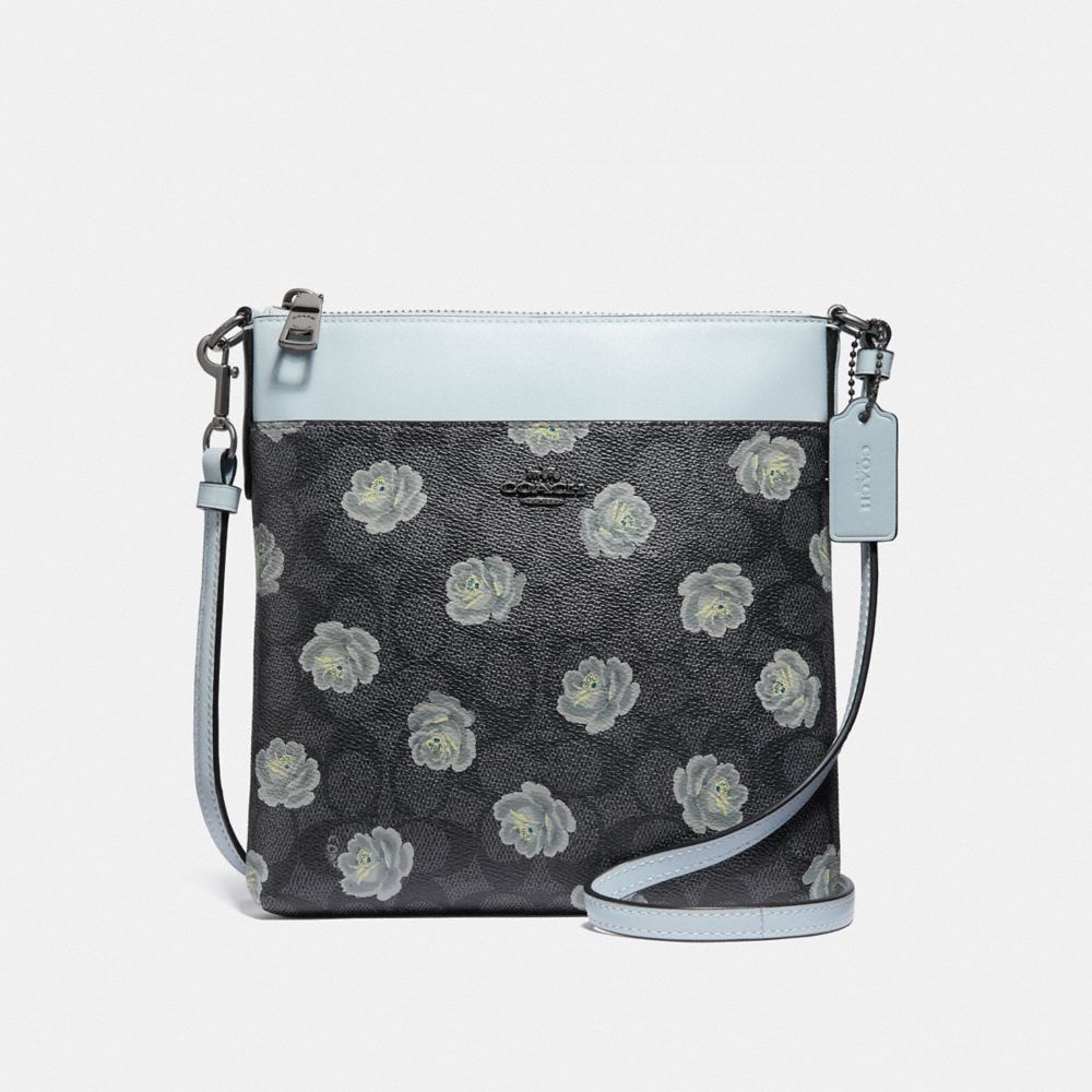 coach rose print crossbody