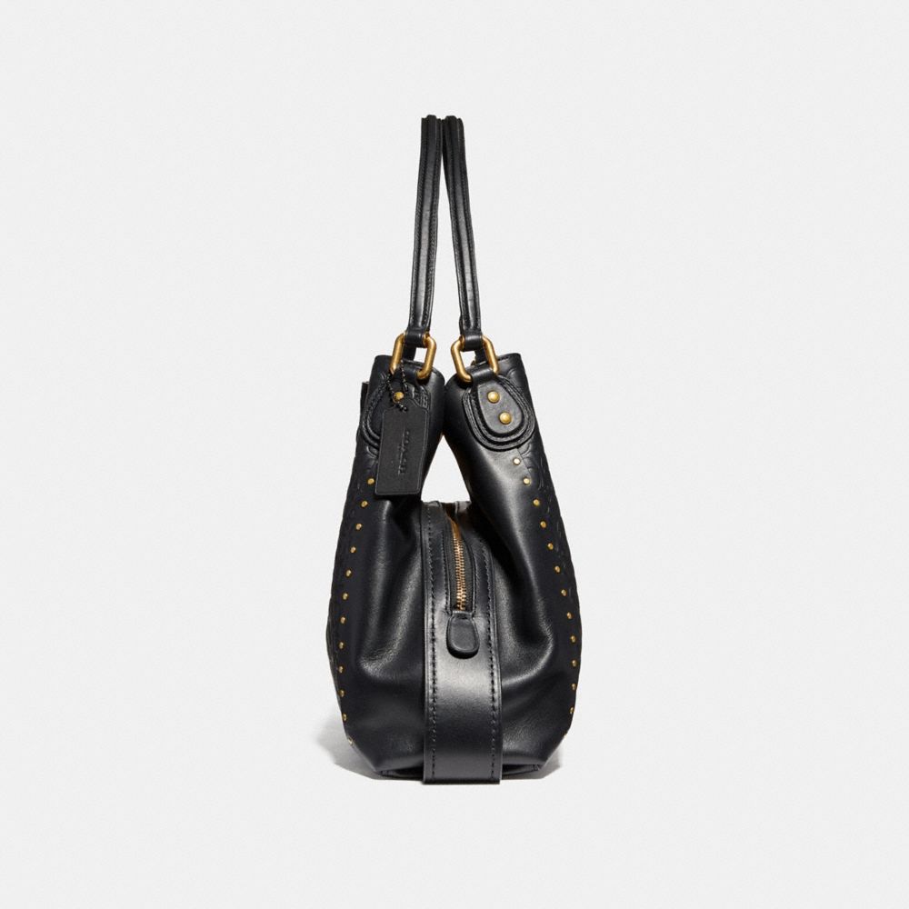 edie shoulder bag 31 in signature leather with rivets