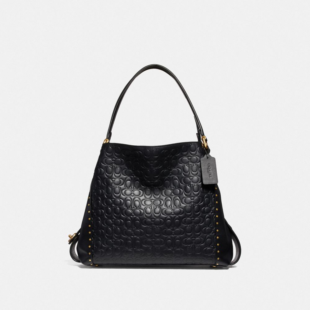 coach black signature shoulder bag