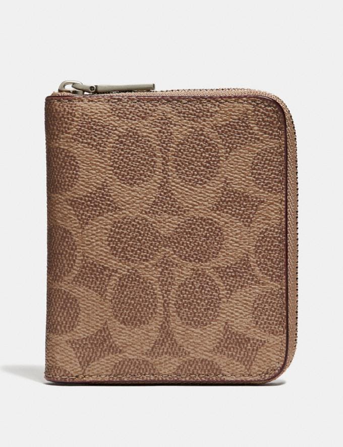 COACH: Small Zip Around Wallet In Signature Canvas