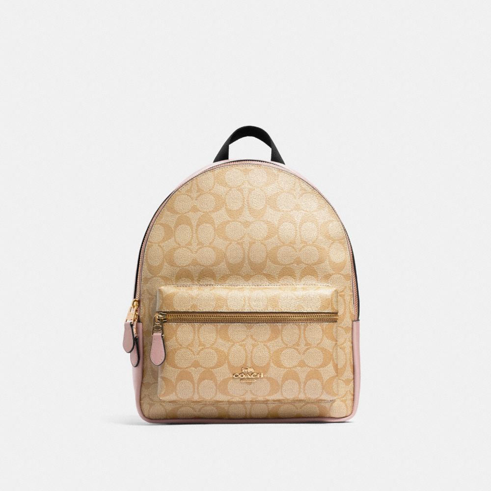 coach medium charlie backpack in signature canvas