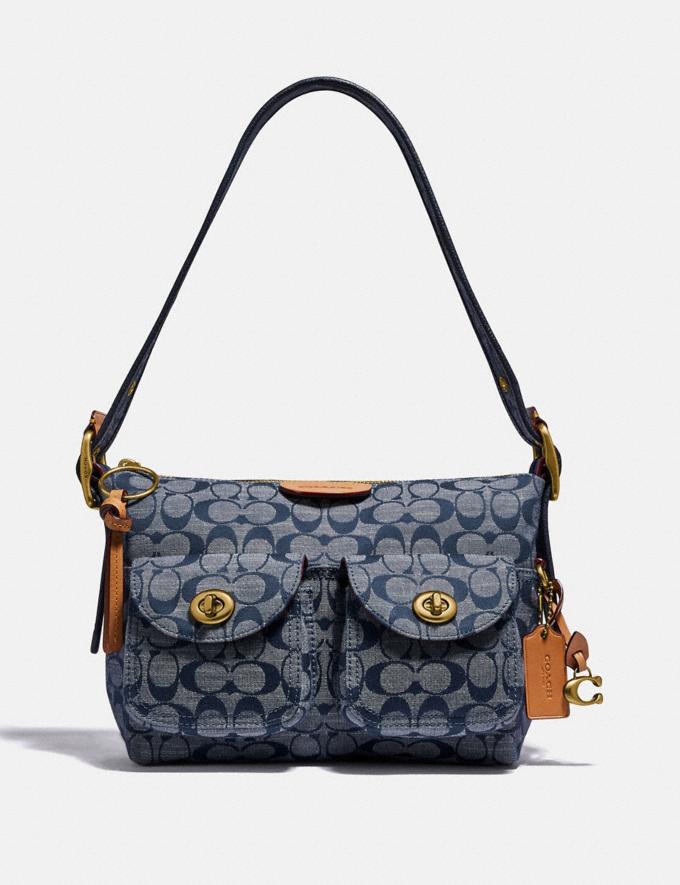 Coach Cargo Shoulder Bag in Signature Chambray Brass/Chambray New Featured Online Exclusives  