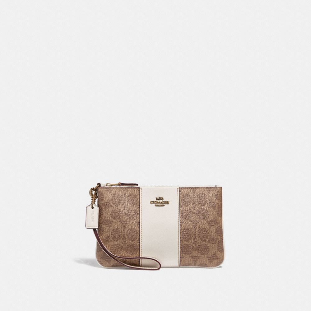 COACH Small Wristlet In Colorblock Signature Canvas