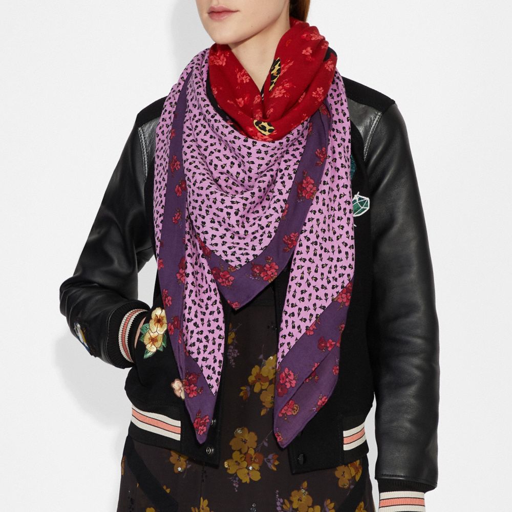 DISNEY X COACH POISON APPLE PATCHWORK SCARF - Alternate View 1