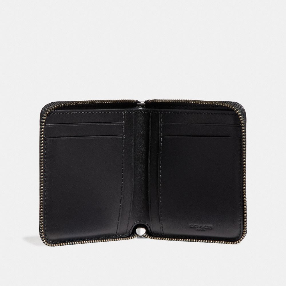DISNEY X COACH SMALL ZIP AROUND WALLET IN SIGNATURE WITH PATCH - Alternate View 1