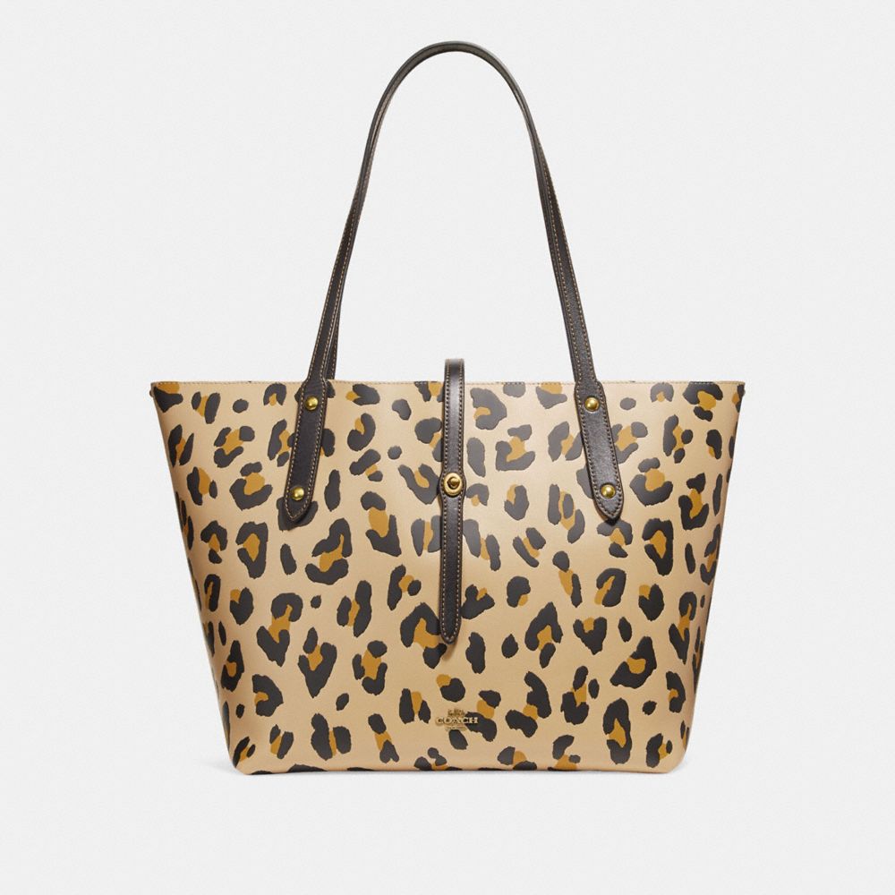 COACH Market Tote With Leopard Print