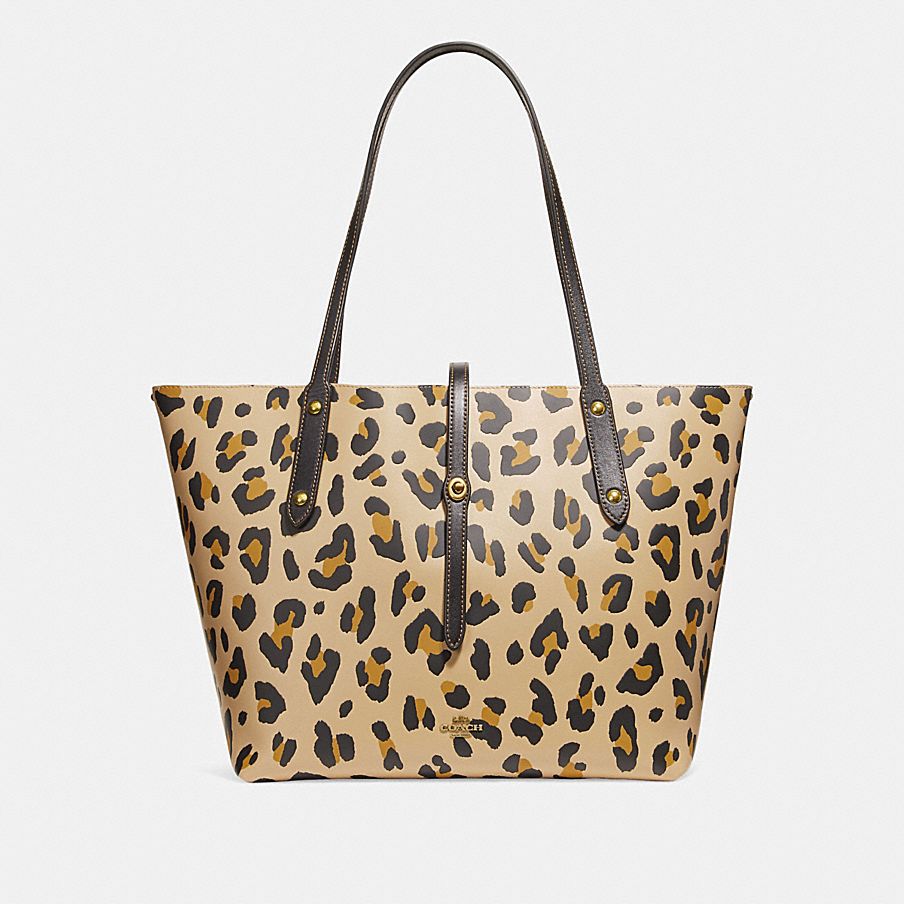 COACH: Market Tote With Leopard Print
