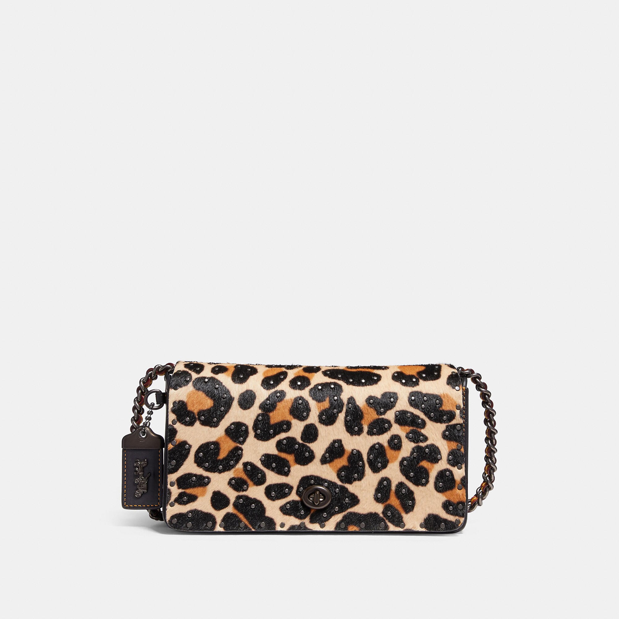COACH COACH DINKY WITH EMBELLISHED LEOPARD PRINT - WOMEN'S,32869 BPNSH