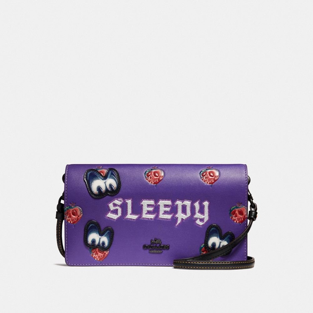 DISNEY X COACH SLEEPY FOLDOVER CROSSBODY CLUTCH