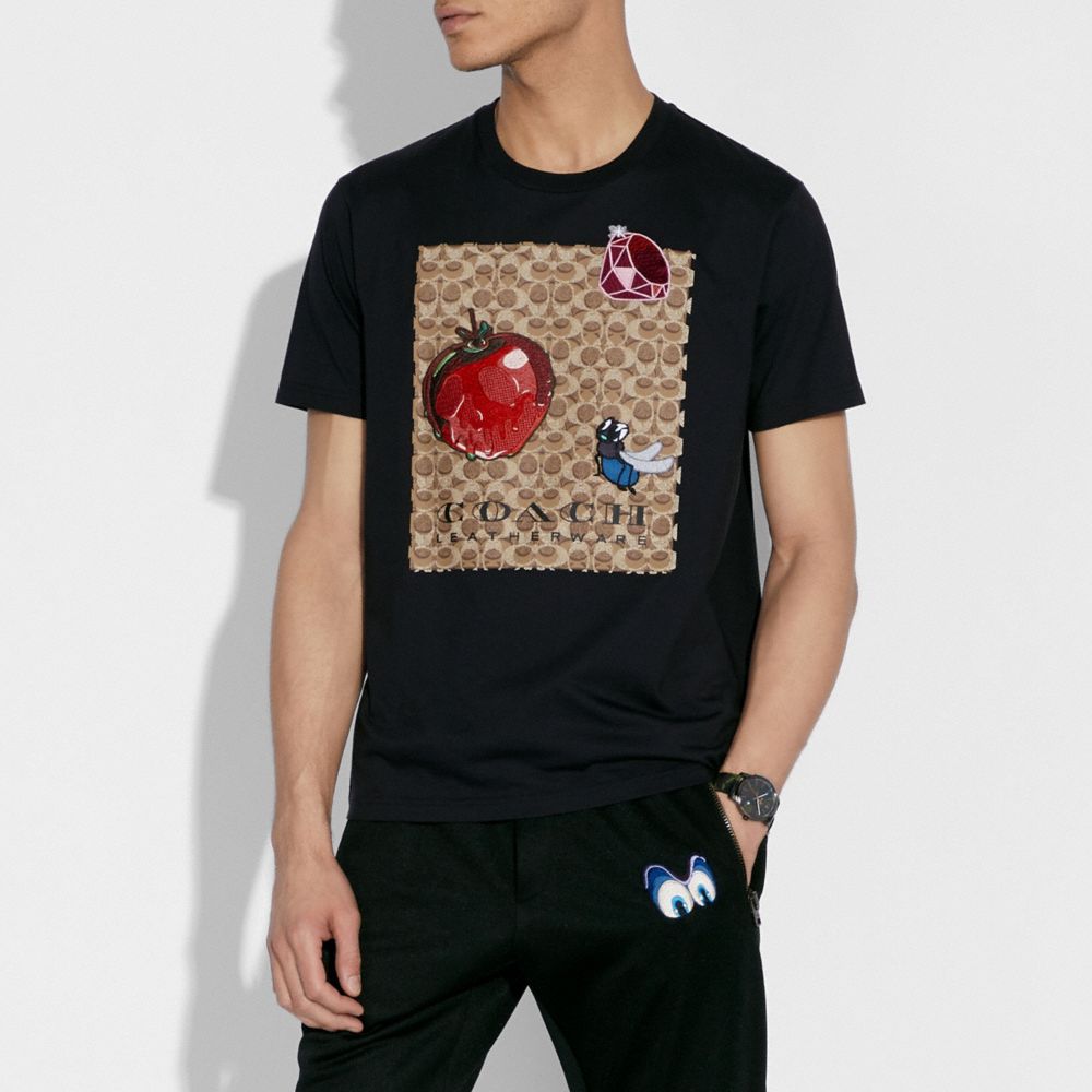 DISNEY X COACH SIGNATURE T-SHIRT WITH PATCHES - Alternate View 1
