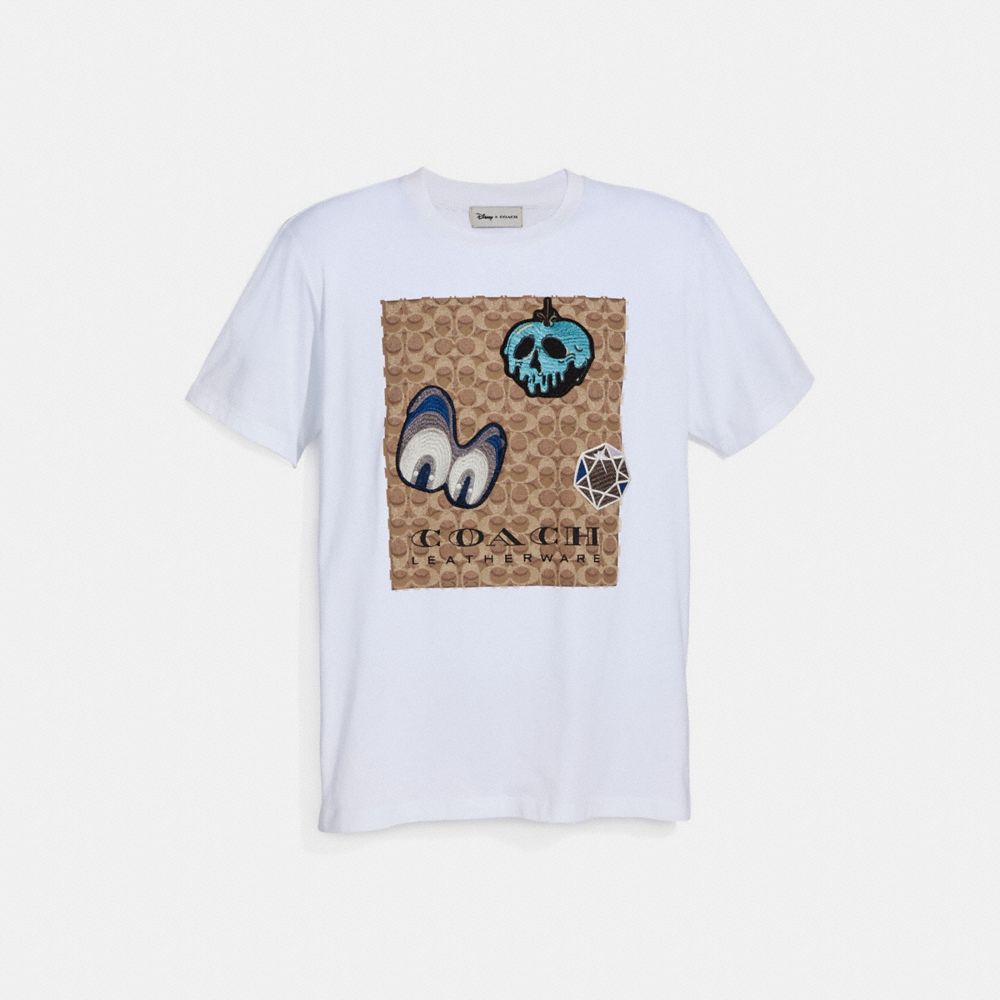 DISNEY X COACH SIGNATURE T-SHIRT WITH PATCHES