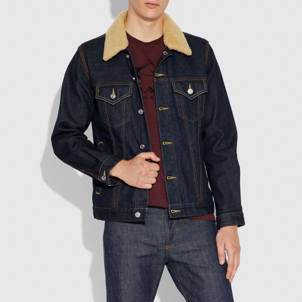 shearling denim jacket men