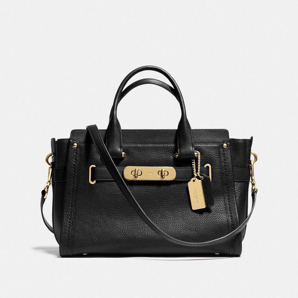 coach swagger carryall in pebble leather