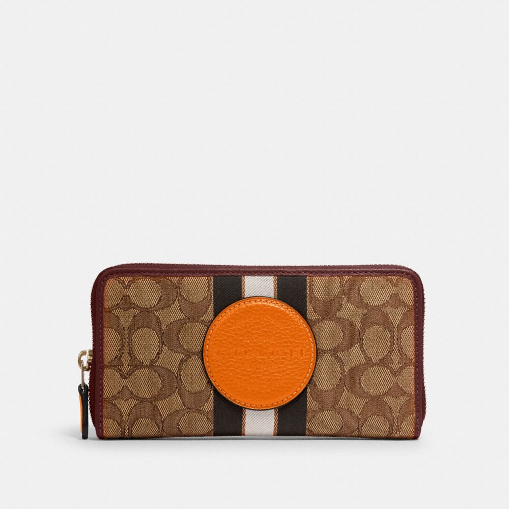 Coach Outlet Dempsey Accordion Zip Wallet In Signature Jacquard With Stripe And Coach Patch