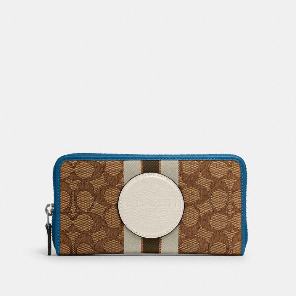 Coach Outlet Dempsey Accordion Zip Wallet In Signature Jacquard With Stripe And Coach Patch