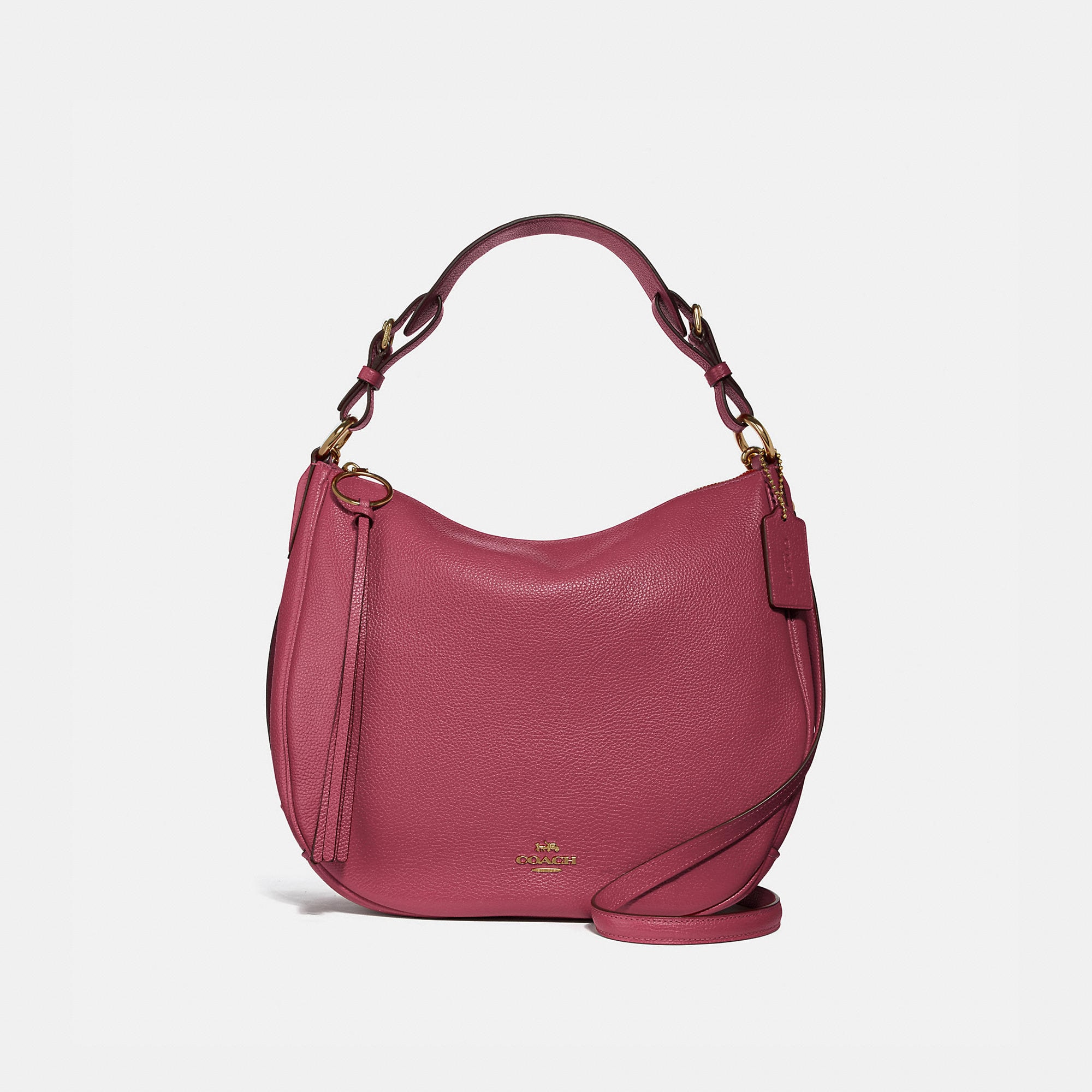 Coach Sutton Hobo In Pink In Gold/dusty Pink