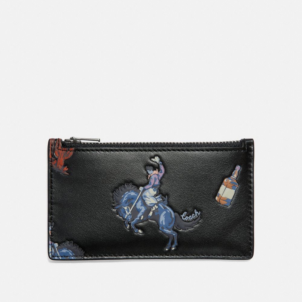 COACH Zip Card Case With Rodeo Print