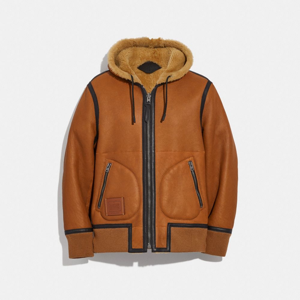 coach reversible shearling hoodie