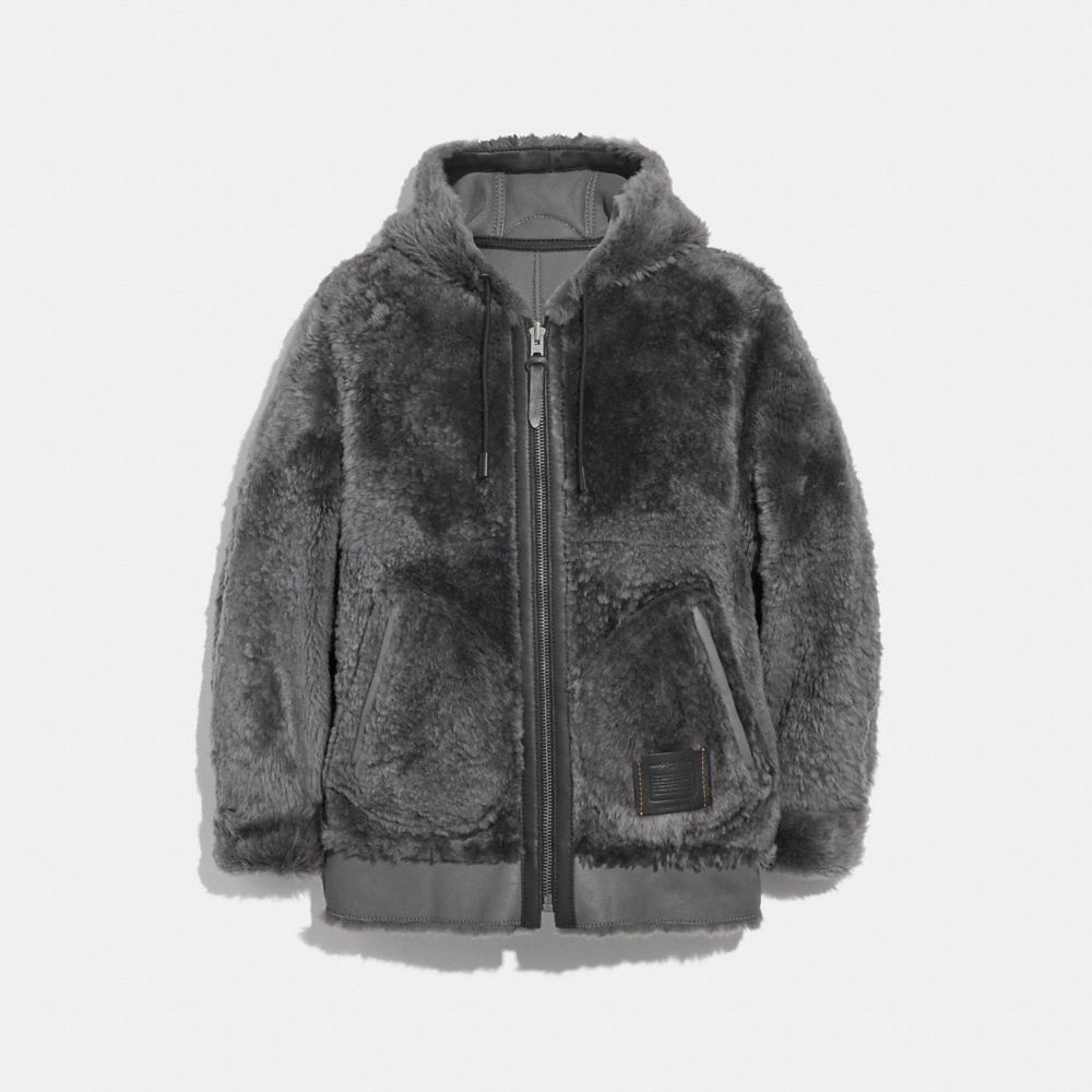 coach shearling hoodie