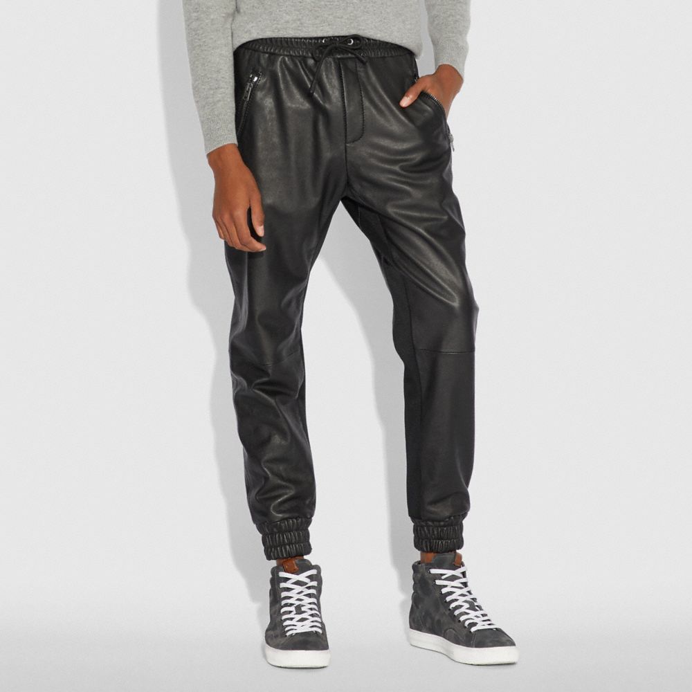 mens leather sweatpants