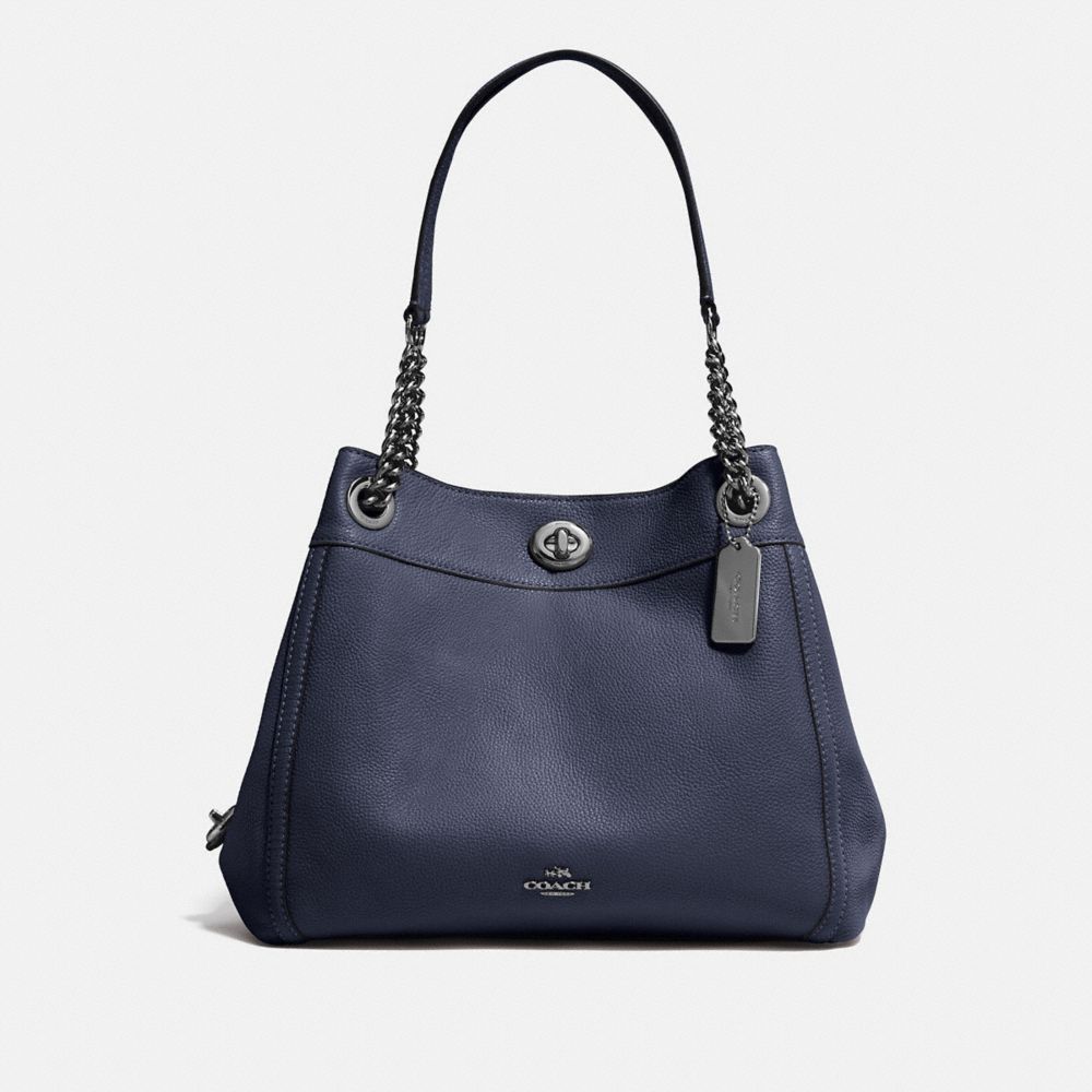 coach edie turnlock heather grey