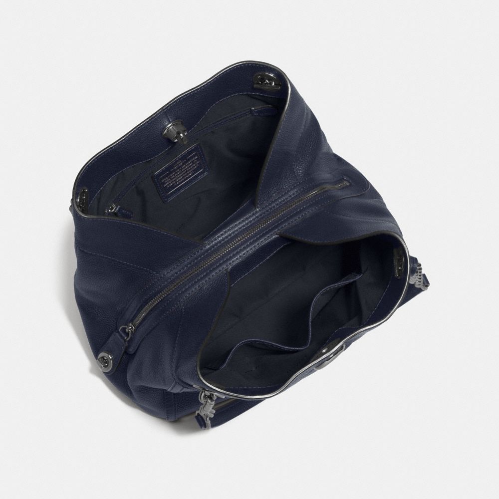 coach edie turnlock navy