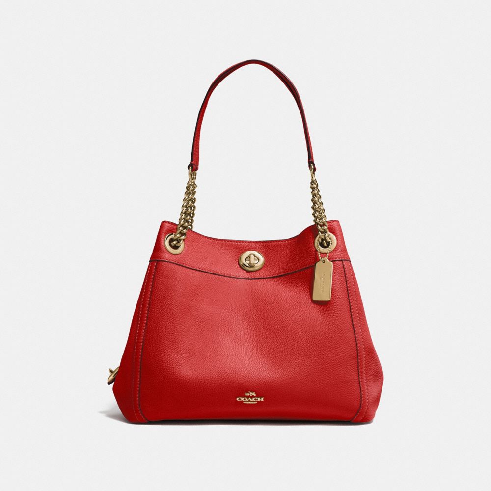 coach red leather bag