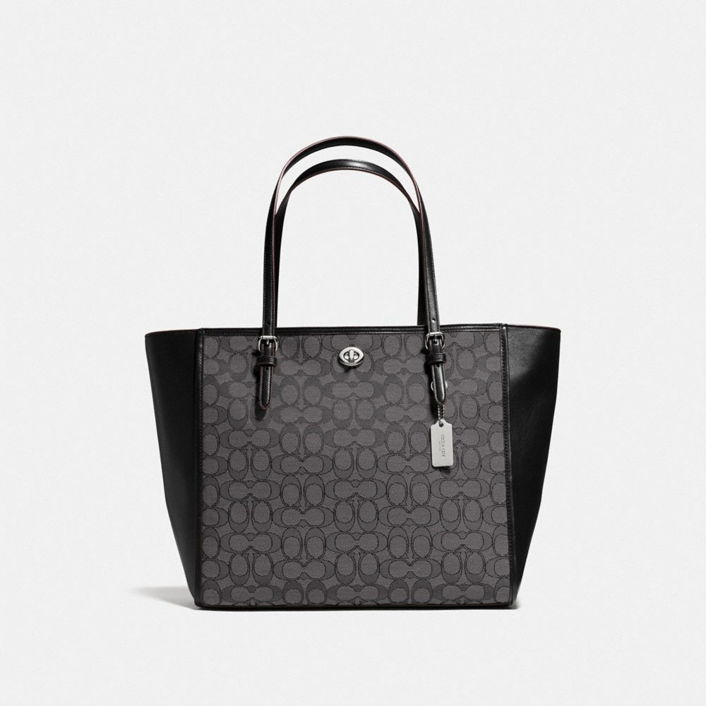 coach signature jacquard tote