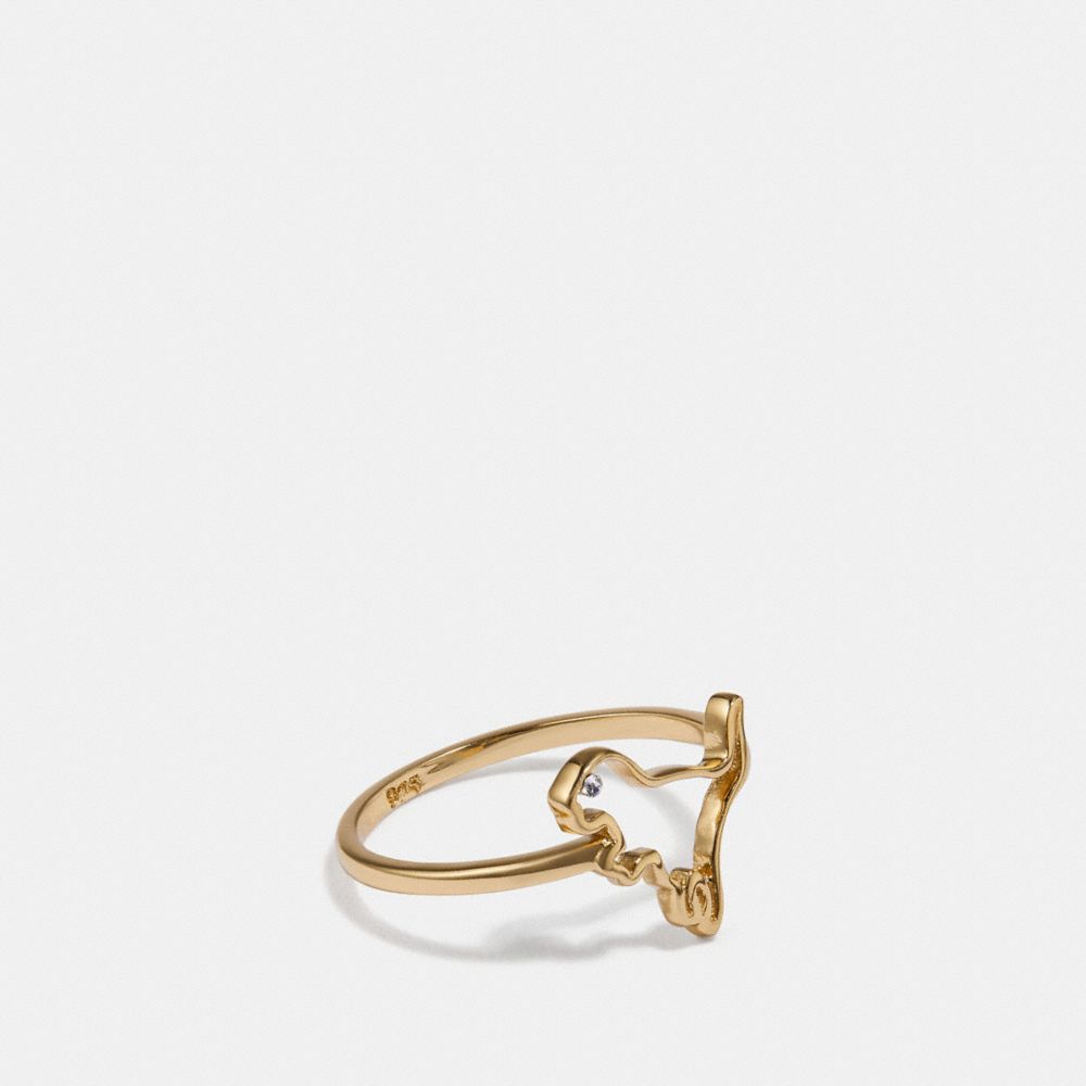 COACH DemiFine Cutout Rexy Ring