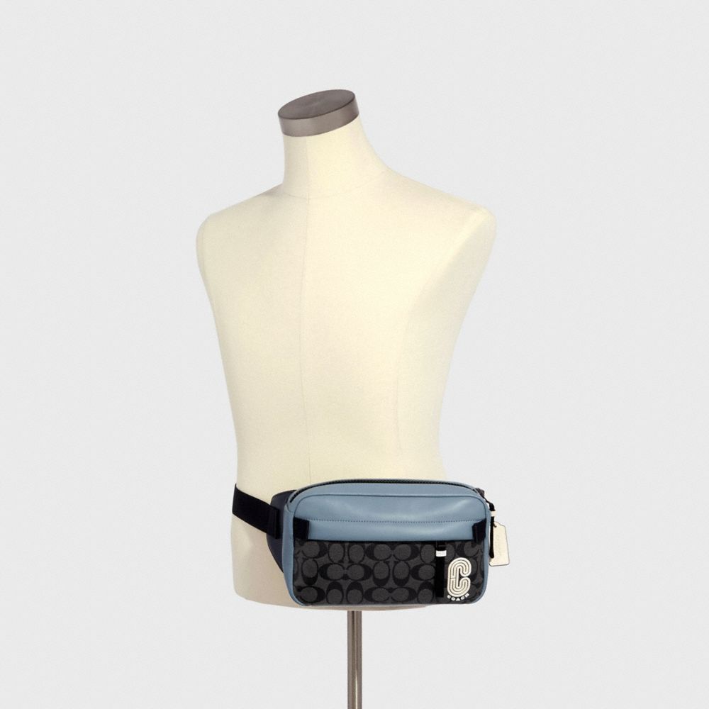 COACH® Outlet Edge Belt Bag In Colorblock Signature Canvas With Patch