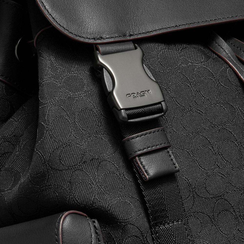 COACH®,RIVINGTON BACKPACK IN SIGNATURE JACQUARD,Mixed Material,Large,,Closer View