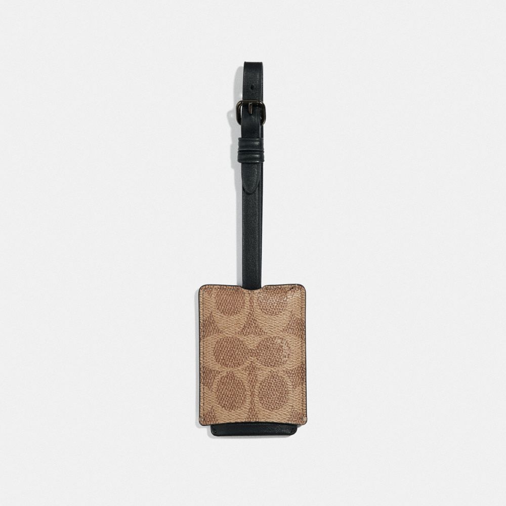 COACH Luggage Tag In Signature Canvas