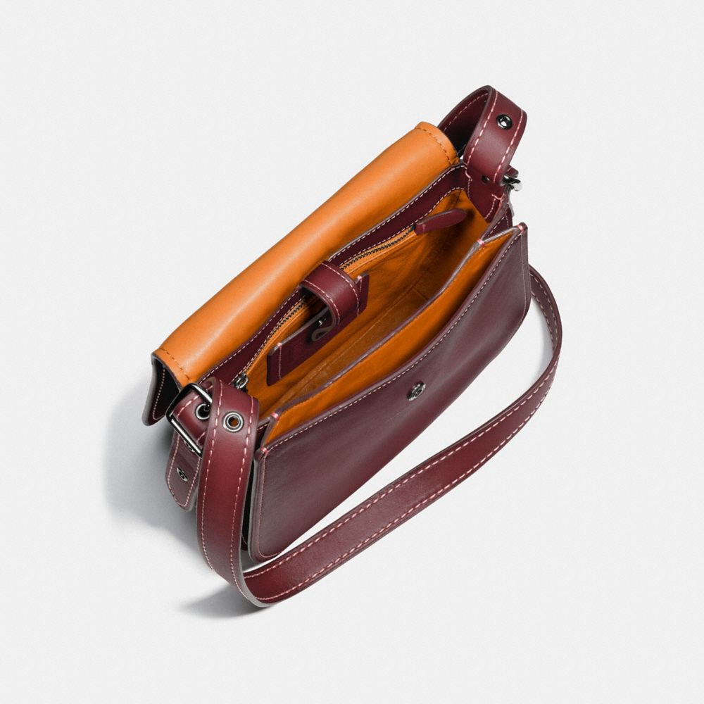 COACH Designer Crossbody Saddle Bag 23 In Burnished Glovetanned Leather