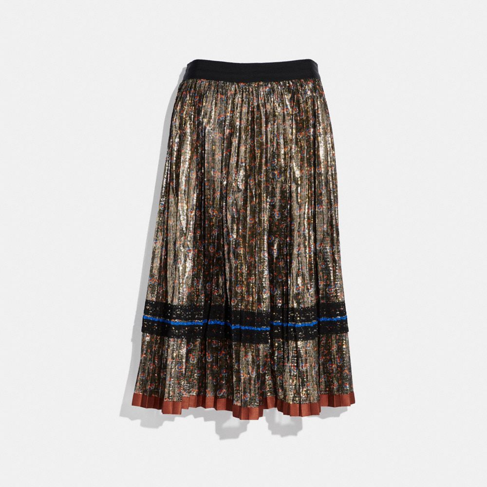 Daisy Print Pleated Skirt