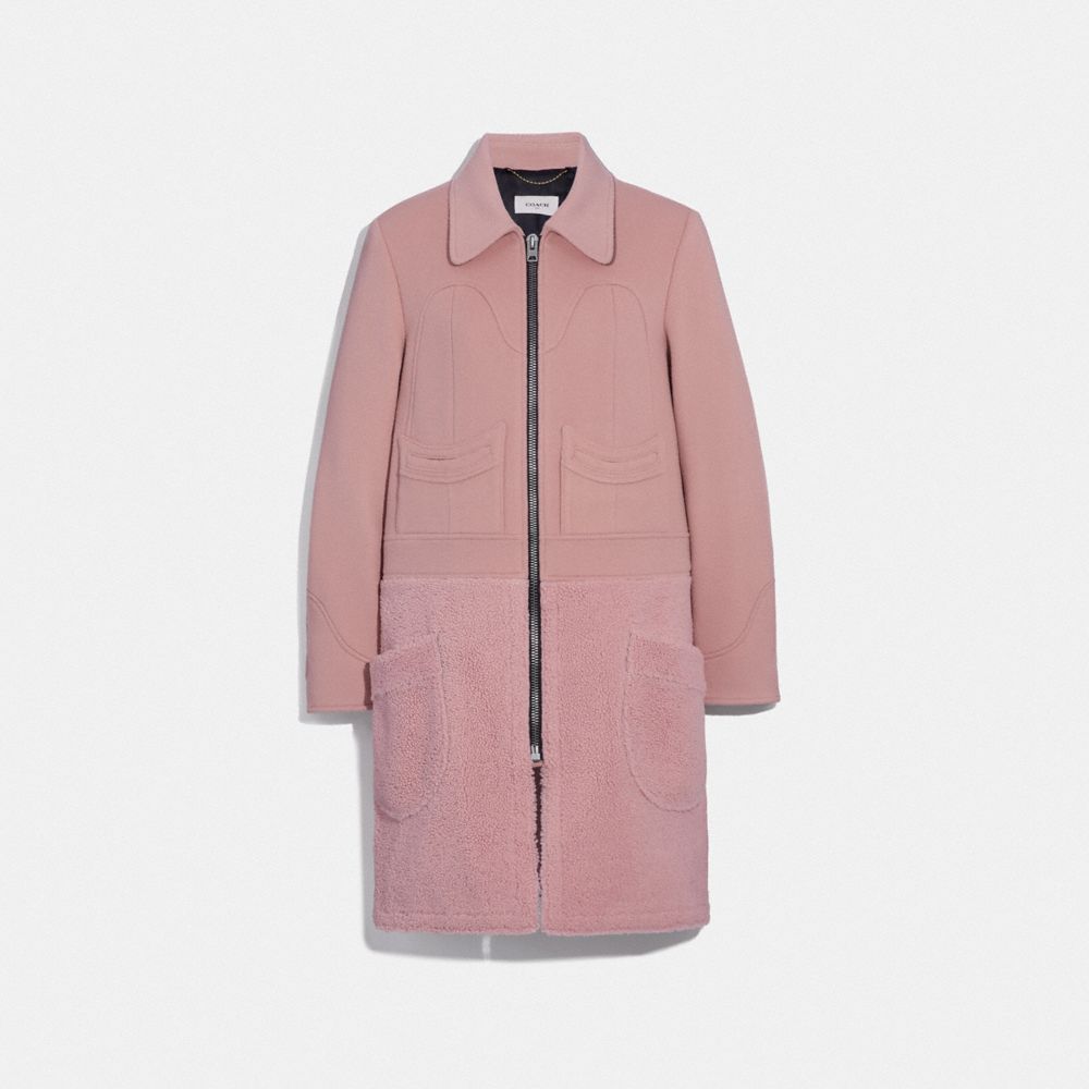 COACH Shearling Wool Coat