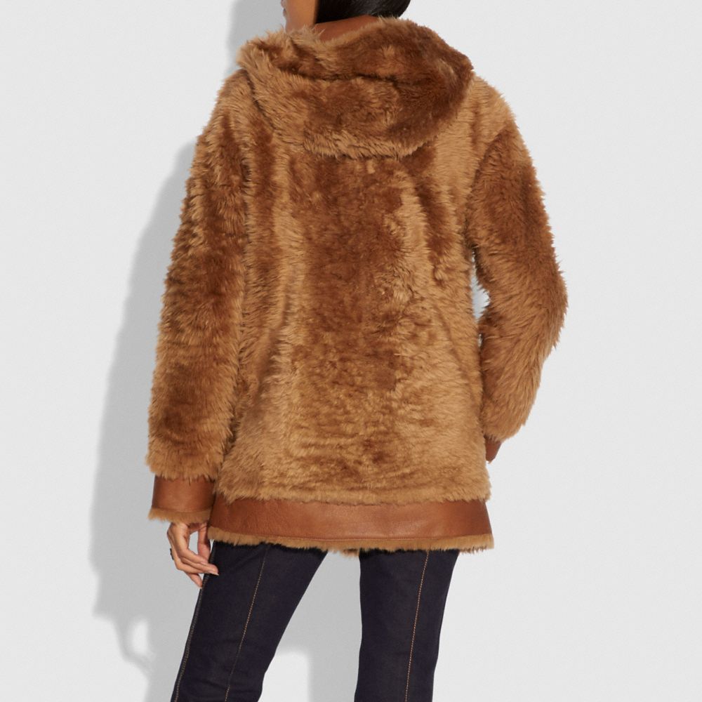 coach shearling hoodie