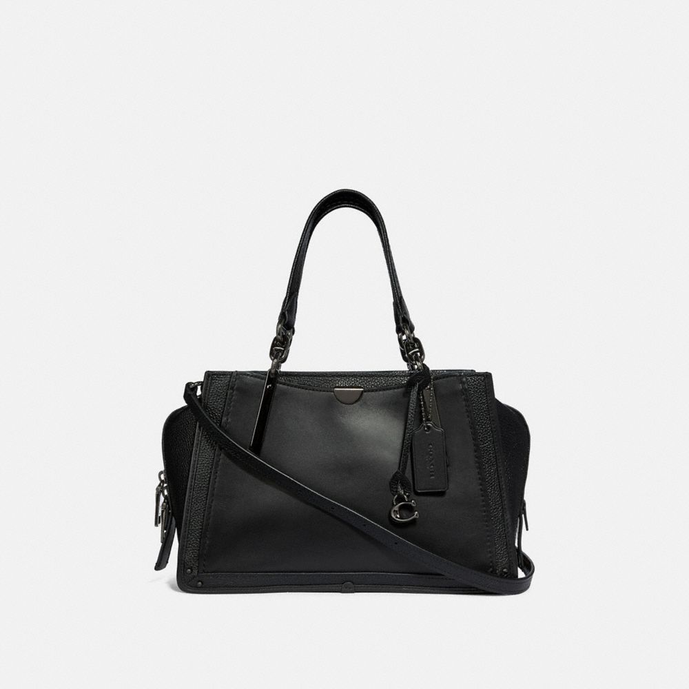 coach black leather tote bag