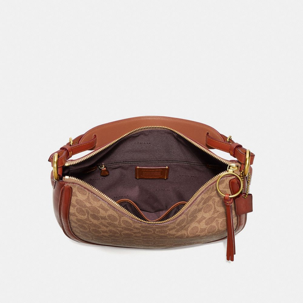 Coach Sutton Hobo In Signature Canvas B4/tan Rust IUCN Water