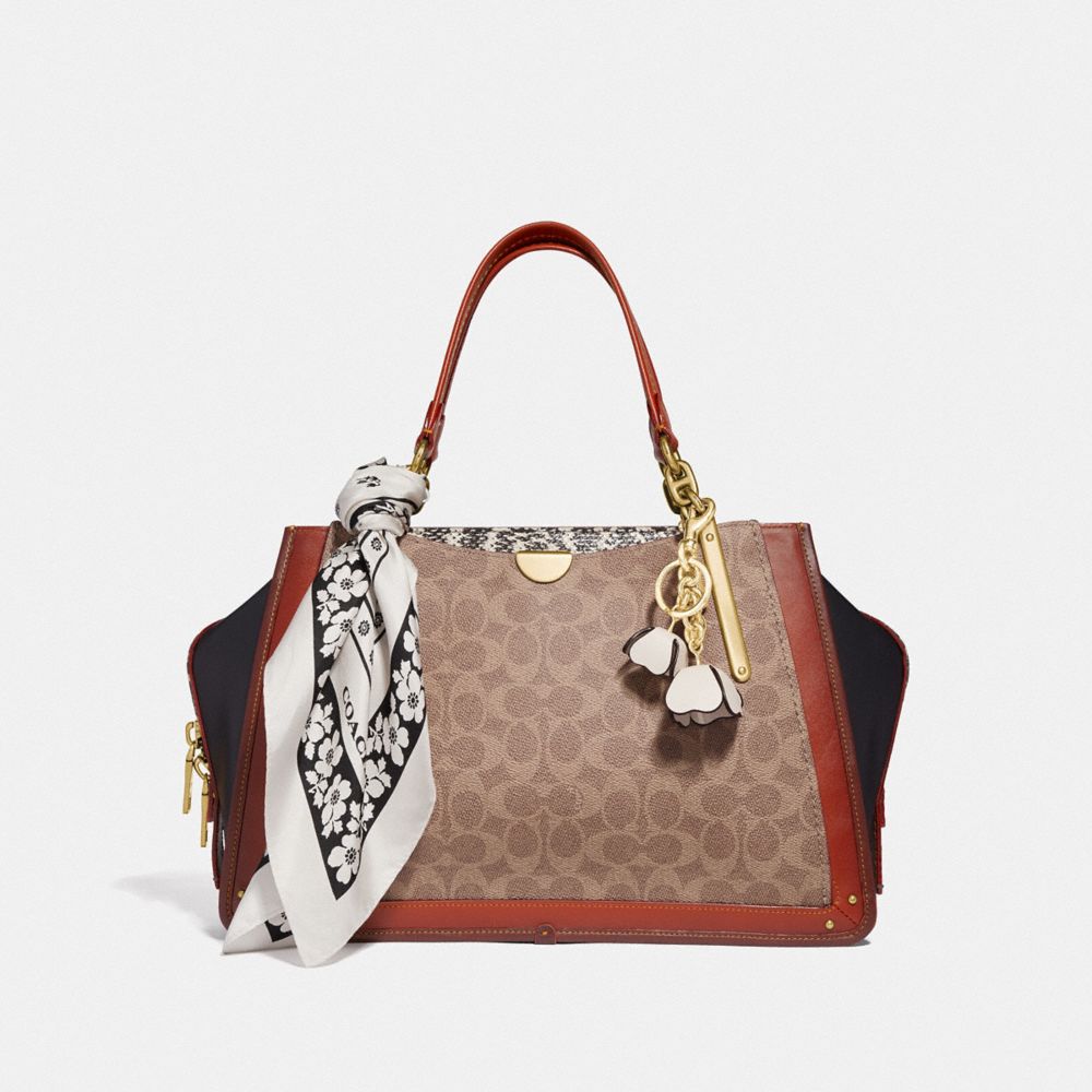 Dreamer 36 in Signature Canvas With Snakeskin Detail COACH