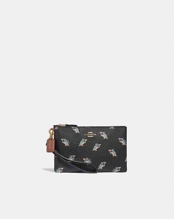 Coach Small Wristlet With Party Owl Print