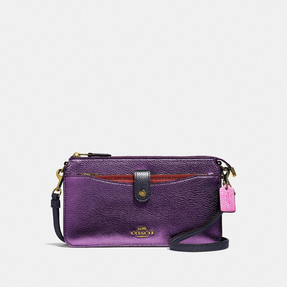 coach pebble pop up crossbody wallet