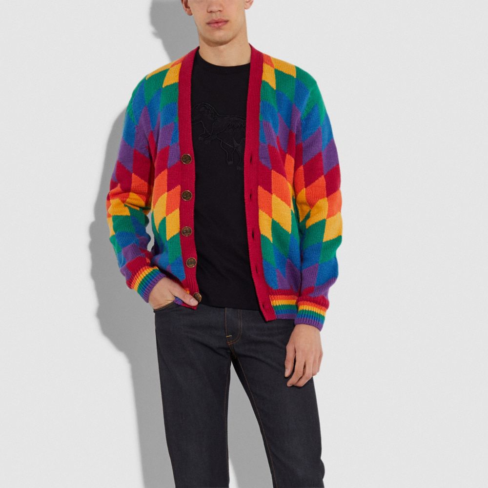 rainbow cardigan mens