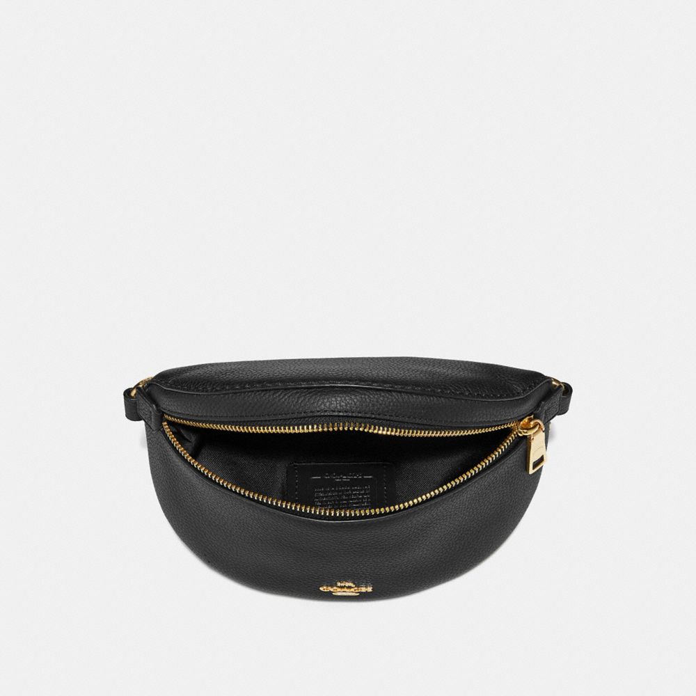 black leather belt bag