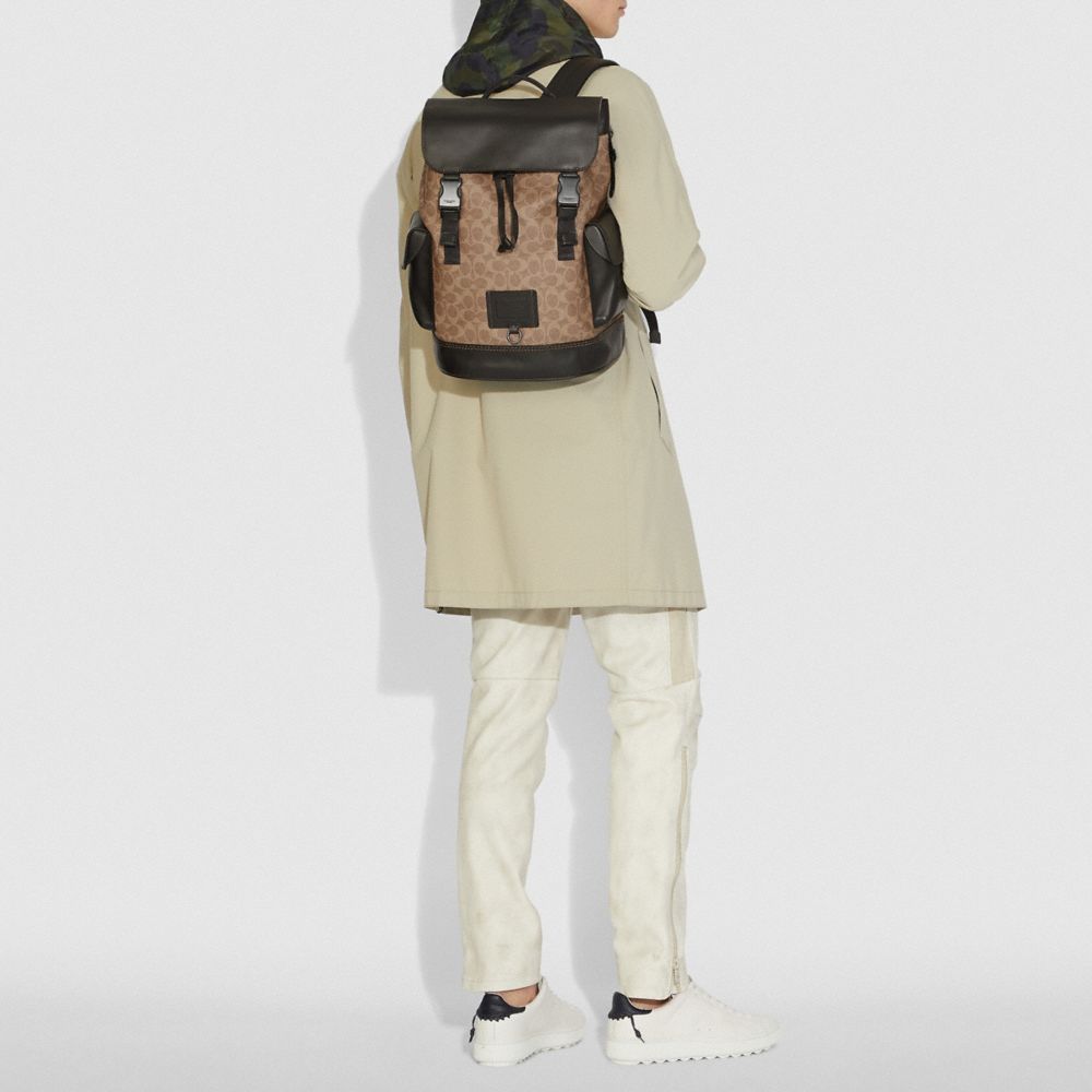 rivington backpack in signature canvas with coach patch