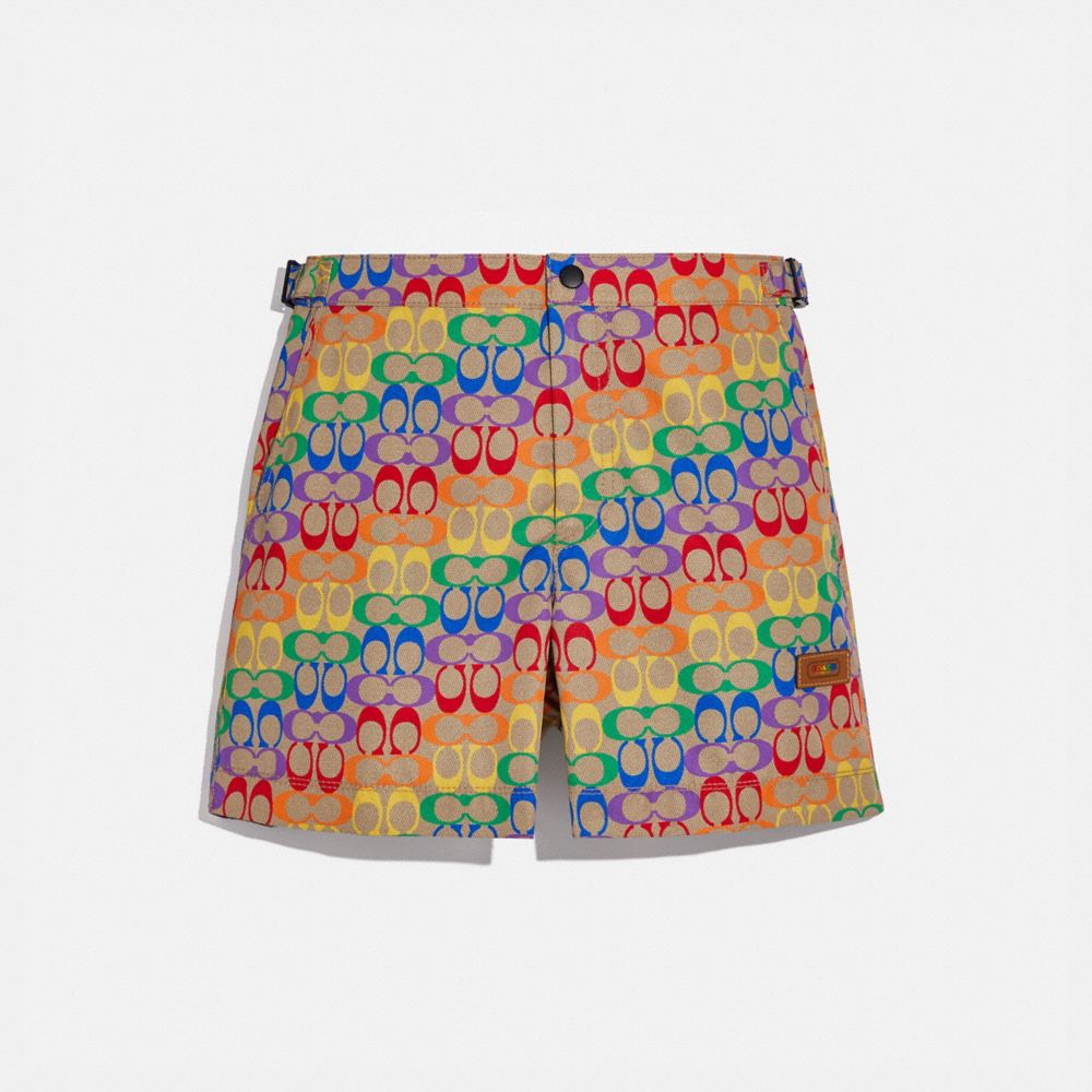 rainbow swim trunks