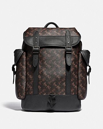hitch backpack with horse and carriage print