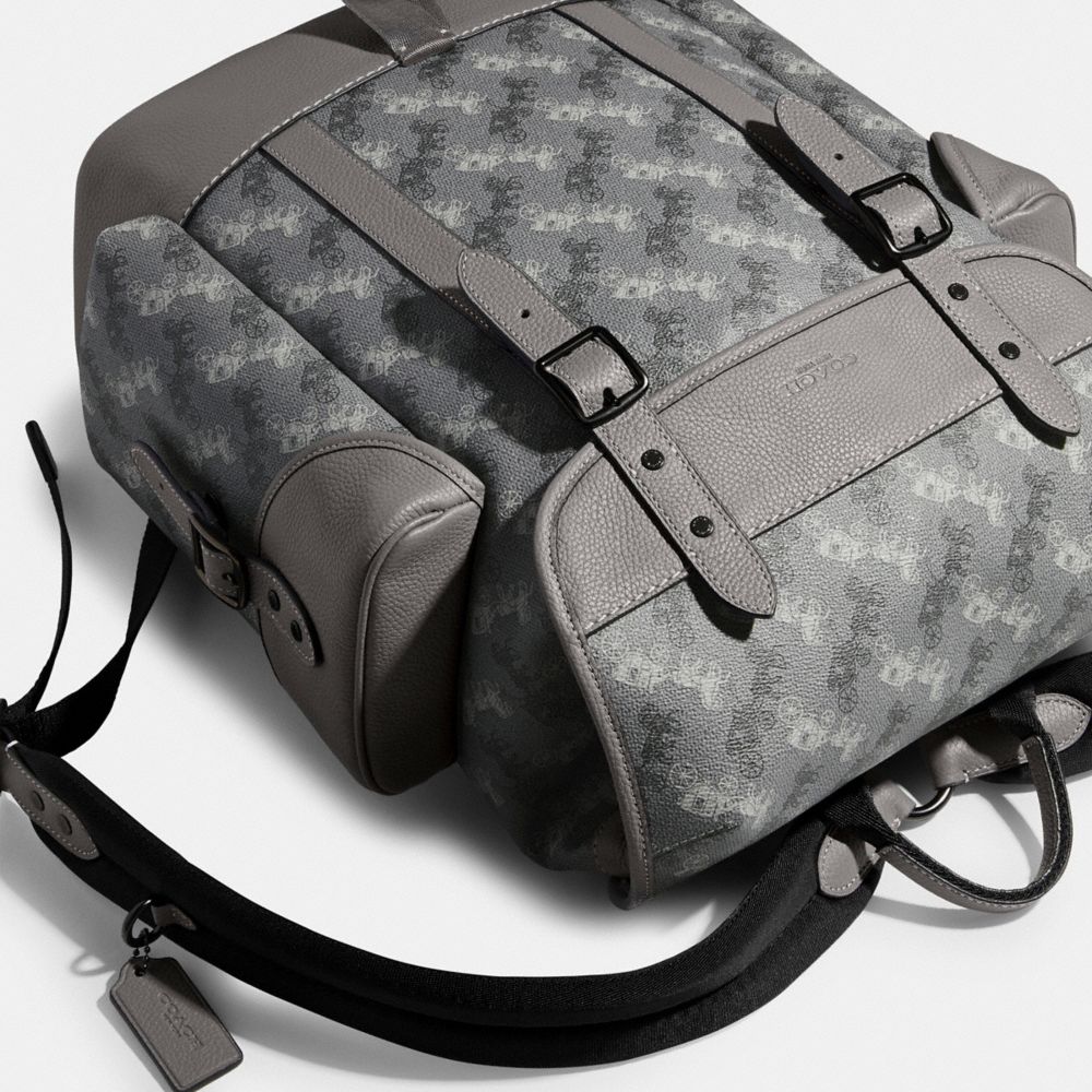 QA_AUTO Hitch Backpack With Horse And Carriage Print, Black Copper/Grey, ProductTile