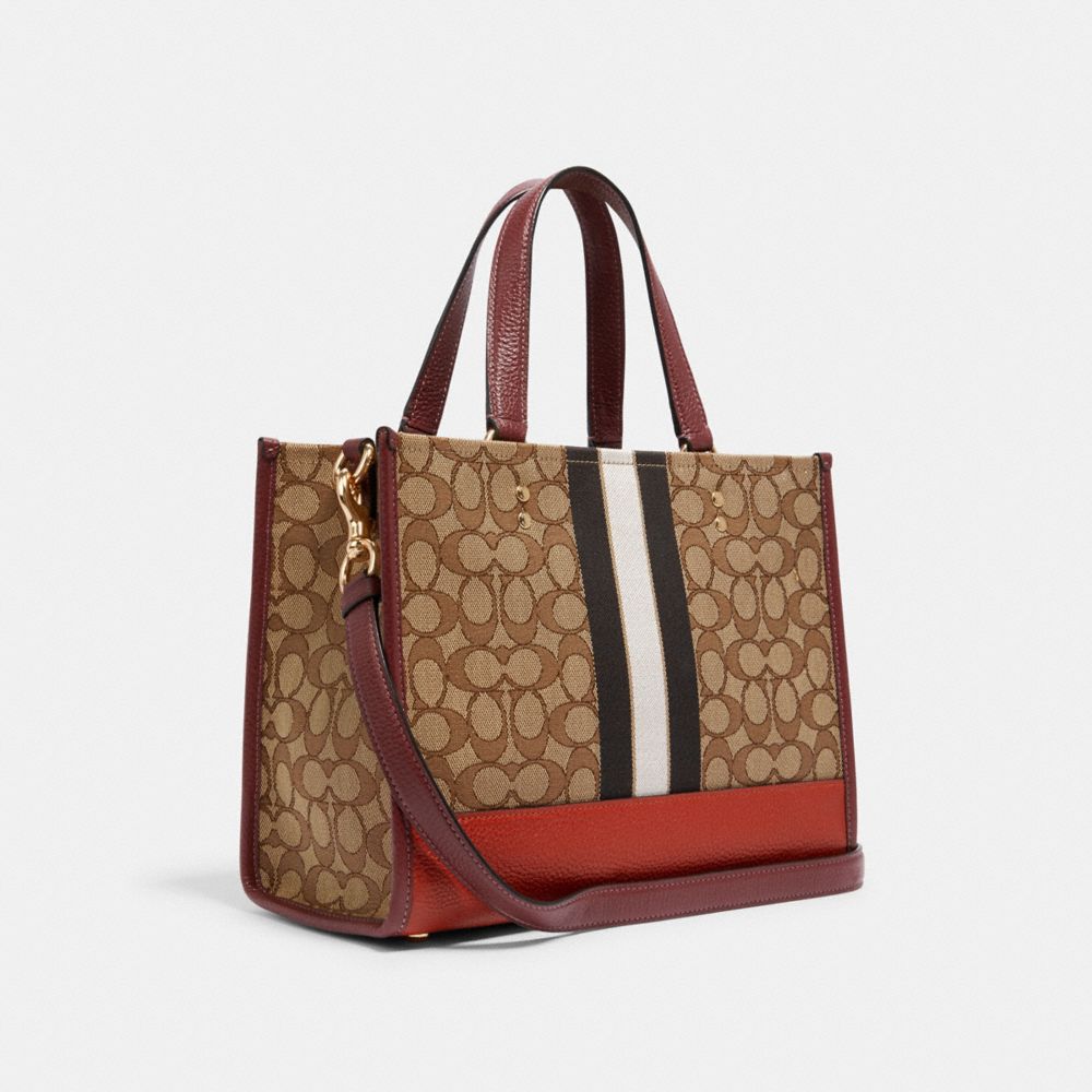 DEMPSEY CARRYALL IN SIGNATURE JACQUARD WITH STRIPE AND COACH PATCH - Alternate View 3
