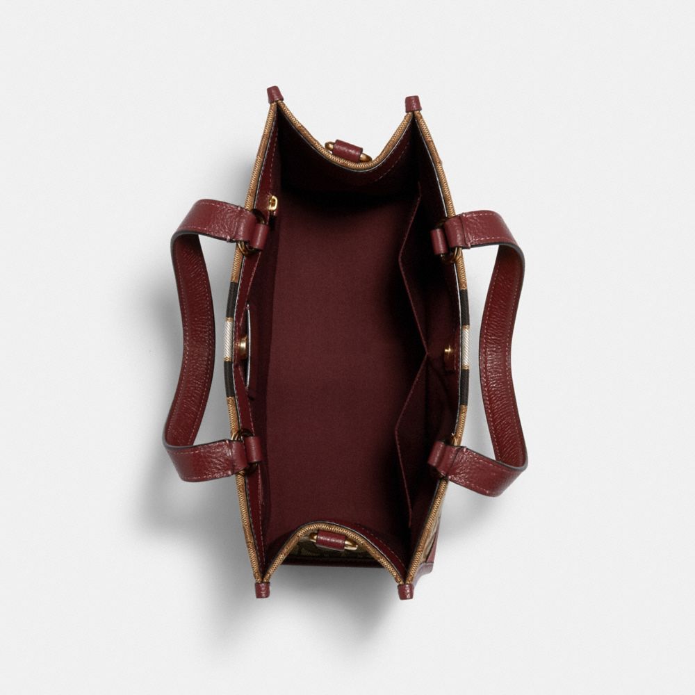 DEMPSEY CARRYALL IN SIGNATURE JACQUARD WITH STRIPE AND COACH PATCH - Alternate View 1